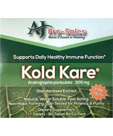Kold Kare Daily Immune Health Function 80 Count - Effective Against Cold Sinus Allergy Symptoms | Non-Habit Forming | No Side Effects