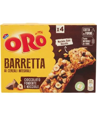 Oro Saiwa Whole Grain Bars with Dark Chocolate and Hazelnuts 160g Pack of 3