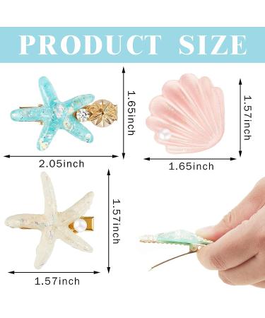 12-Piece Shell Pearl Starfish Seashell Hair Clip Set - Beach Wedding Accessory - Buy Online on GoSupps.com