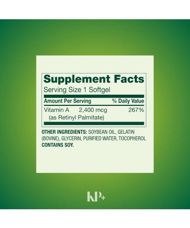 KP+ Vitamin A 2 400 mcg (8 000 IU) | Eye & Immune Health | Gluten Free | 250 Softgels | Pack of 1 - Buy Online on GoSupps.com