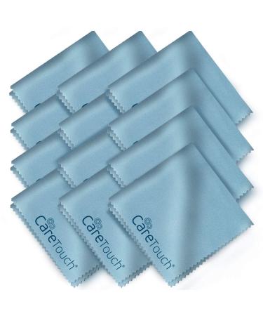 Care Touch Microfiber Cleaning Cloths, 12 Pack - Cleans Eyeglasses, Screens, Lenses, Phones, Other Delicate Surfaces - Large Lint Free Microfiber Glasses Cleaning Cloths - 6