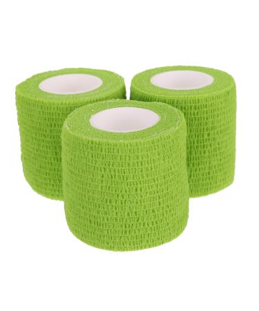 FRCOLOR 3 Rolls Pet Glue Tape Dog Paw Dog Arm Athletic Cat Ankle Tape Tape Cats Pet Goon Tape Sports Tape Ktape Non-Woven Fabric Green 5X5X5CM