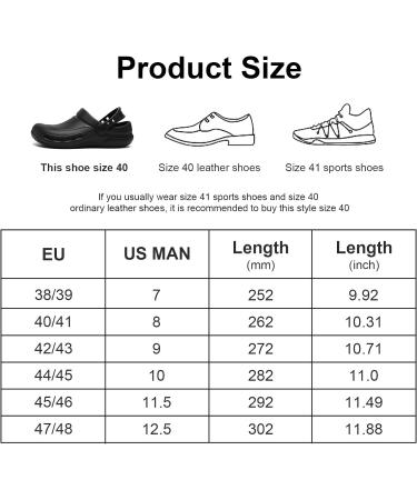 Haifago Men's Non-Slip Waterproof Clogs - Comfortable Nurse & Chef Shoes for All-Day Standing - Oil-Proof Work Shoes for Food Service - Size 7 Wide, Black - Buy Online on GoSupps.com