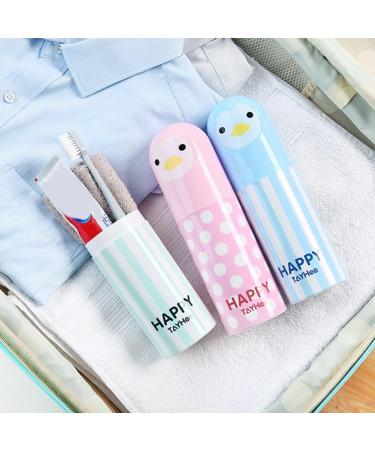 Dragonaur Cute Portable Travel Toothbrush & Toothpaste Container - Penguin Design Green Plastic Perfect for Travel - Buy Online on GoSupps.com