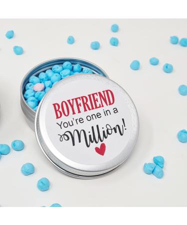 Personalised Valentine Gift - for Him Her Boyfriend Husband Girlfriend You're One In A Million Happy Birthday Valentines Thank you - Boyfriend (Blue & 1 Pink)