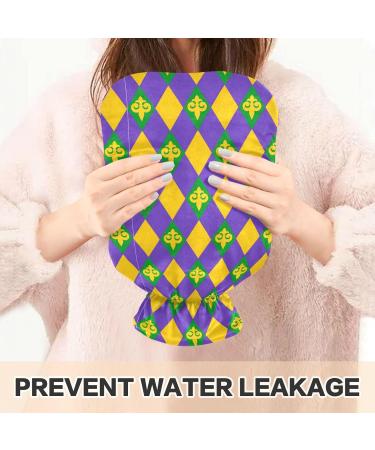 Mardi Gras Hot Water Bottle with Cover - 1L Heat Bottle for Pain Relief Headache & Back Pain - Buy Online on GoSupps.com