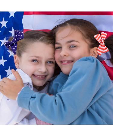 Whaline 4th of July Bow Hair Clips - Patriotic Stars and Stripes Barrettes for Girls and Women | American Flag Hair Accessories for Independence Day & Memorial Day (6Pcs) - Buy Online on GoSupps.com