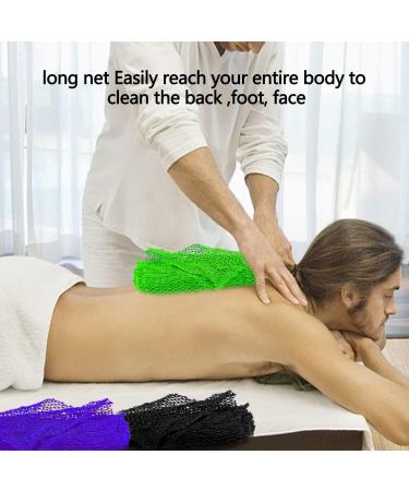 African Net Soft Bath Sponge Set for Exfoliating and Smoothing Skin - 3 Piece Back Scrubber & Long Shower Net for Daily Use - Buy Online on GoSupps.com