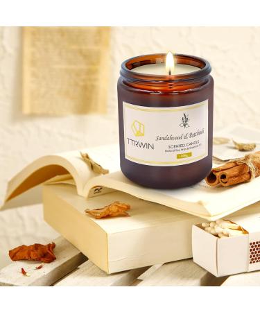 Ttrwin Sandalwood & Patchouli Fragrance Candle - 200g | 50h Burn Time | Natural Soy Wax & Essential Oils | Perfect Gift for Men & Women | Ideal for Mother's Day & Father's Day - Buy Online on GoSupps.com