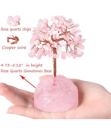 Xiannvxi Rose Quartz Crystal Money Tree - Feng Shui Natural Gemstones - Tree of Life Decor for Home & Office - Buy Online on GoSupps.com
