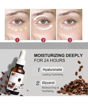 Caffeine Solution 5%+EGCG Eye Serum Caffeine Eye Serum Caffeine Eye Cream Anti Aging Under Eye Cream for Dark Circles and Puffy Eyes Instant Wrinkle Removerl Fade Fine Line Eye Bag Removal-30ml - Buy Online on GoSupps.com