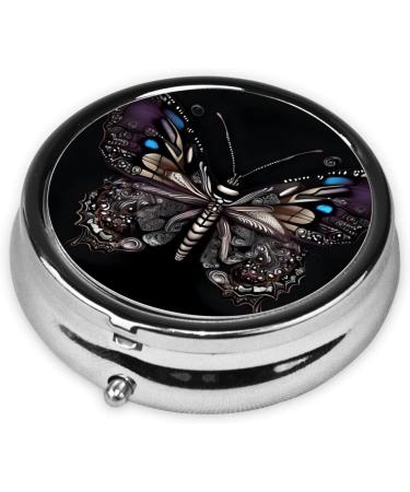 Buy Science Butterfly Round Pill Box - Travel-Friendly 3 Compartment Organizer for Pills - Buy Online on GoSupps.com