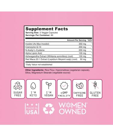 SELF NUTRITION Fertility Support for Women | Conception for Her Coenzyme Q10 Ashwagandha Myo-Inositol & More| Support Cycle Regularity & Ovulation| Vegan Non-GMO USA Made-60 Capsules - Buy Online on GoSupps.com