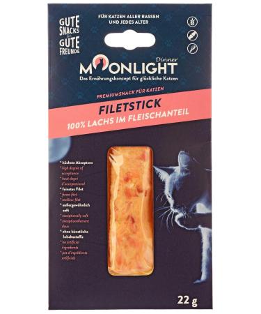 Moonlight Katzensnack Filet stick with salmon cereal-free 100% salmon in the meat content Katzenleckerli with high acceptance exceptionally soft (22 g salmon) salmon 22 g (1 Pack)