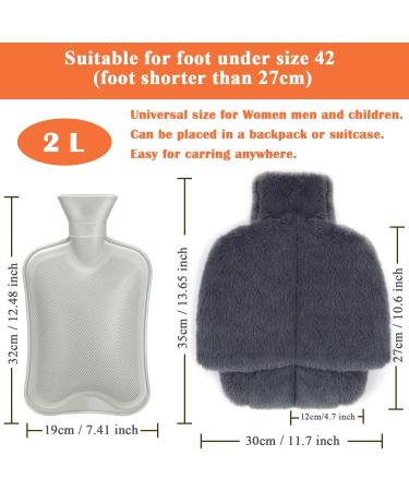 Foot Warmer Hot Water Bottle - 2-in-1 Electric-Free Heat for Women Men & Kids | Soft Winter Comfort & Cozy Hand Warmer for Office & Home - 30x35cm - Buy Online on GoSupps.com