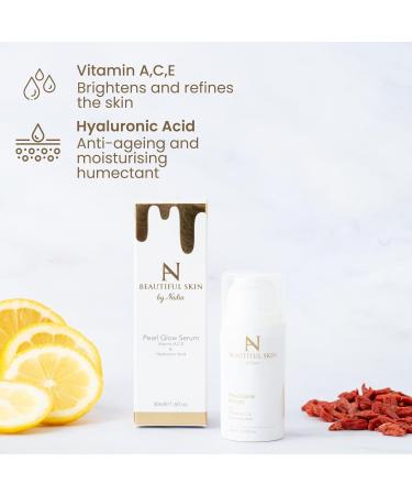Beautiful Skin Pearl Glow Serum - Serum With Hyaluronic Acid and Vitamins A C & E Face Serum for Women - Face Serum for Women - Helps Skin Elasticity and Wrinkles - Skincare By Nadia - Buy Online on GoSupps.com