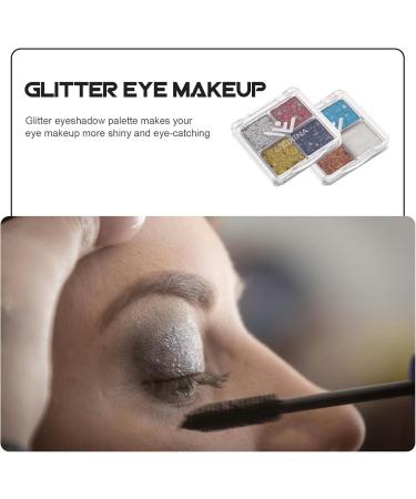 Healeved 2Pcs Glitter Eye Shadow Stage Show Eye Makeup Women Makeup Shiny Eyeshadow Women Cosmetics Supplies - Buy Online on GoSupps.com