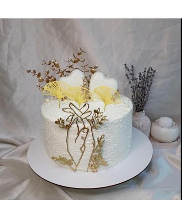 KIPTVO 6PCS Ginkgo Leaves Cake topper Acrylic Leaf Gold Cupcake Topper For Baby Shower Diy Birthday Party Wedding Valentine's Day - Buy Online on GoSupps.com