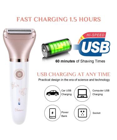 Nivlan Electric Razor for Women - 2 in 1 Wet & Dry Shaver, Portable Waterproof Bikini Trimmer for Hair Removal on Legs, Underarms, Face - Rose Gold - Buy Online on GoSupps.com