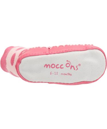 Mocc Ons Pink Spot Slipper Socks | Size 12-18 Months | Moccasin Style - Buy Online on GoSupps.com