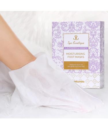 Spa Luxetique Lavender & Honey Foot Mask - Moisturizing Spa Socks for Soft Feet - 5 Pairs - Foot Care Set for Women & Men - Buy Online on GoSupps.com
