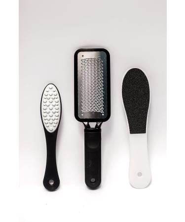 Zilto Professional Foot File for Foot Care Foot Scrubber Foot Scrapper and Double Sided Foot Files For Hard Skin - Callus Remover Hard Skin Remover 3 in 1 Pedicure Set