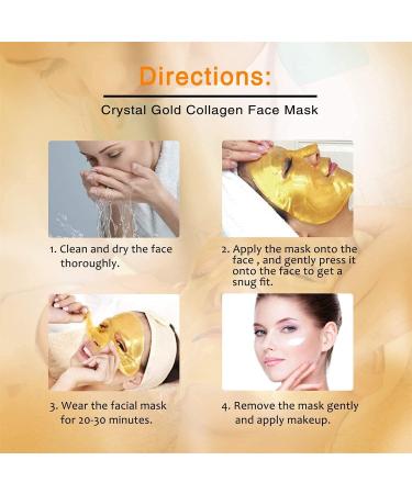 24K Gold Crystal Face Eye & Lip Mask Set - Anti-Aging Dark Circles & Puffiness Reduction - Moisturizing Skincare for All Skin Types - Buy Online on GoSupps.com