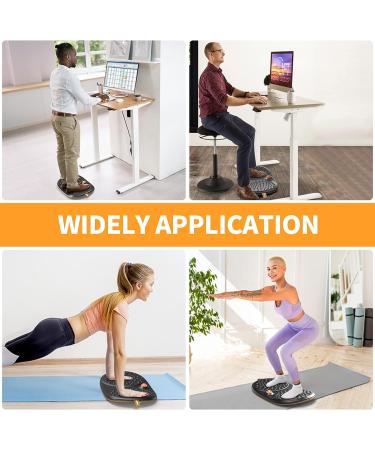 Standing Desk Mat Balance Board with Rollerball  Wooden Wobble Anti Fatigue Mat Ergonomic Design  Office Comfort Floor Mat to Relieve Foot  Knee  and Back Pain  Non-Slip Bottom A: Medium Black ( 21 Inch ) - Buy Online on GoSupps.com