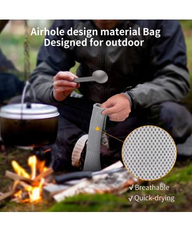 OUTXE Titanium Long Handle Spork and Spoon 8.7-Inch - Camping and Eco-Friendly Soup Spoon Set - Buy Online on GoSupps.com
