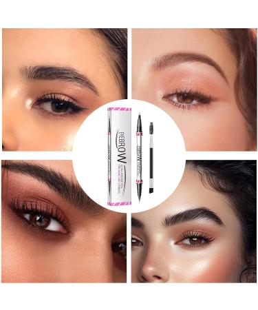 Bueffler Curved Eyebrow Pen 2 in 1 Eyebrow Pen with Eyeliner Pencil Waterproof 2 in 1 Eyebrow Pen Eyeliner PencilNatural Looking Eyebrow Pencil for Travel Shopping Business Trip 03 - Buy Online on GoSupps.com
