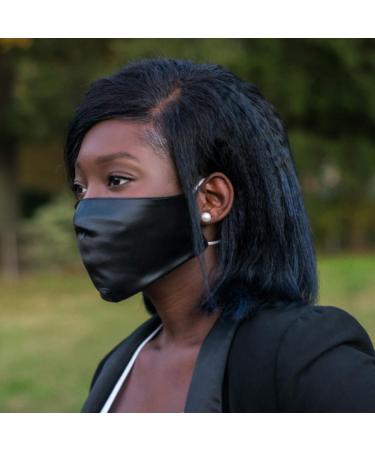 Celestial Silk Reusable Face Mask - Adjustable Washable Silk with Nose Wire - Black - Buy Online on GoSupps.com