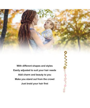 Exquisite Pink Hair Dreadlock Jewelry - 5 Large Alloy Braiding Rings for Parties | International Shipping - Buy Online on GoSupps.com