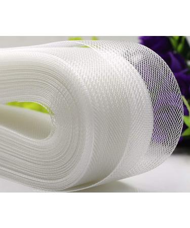 Abbaoww 3/8 inch 144 Yard Braided Elastic, Springy Stretch Braided Elastic Cord Elastic Band, White