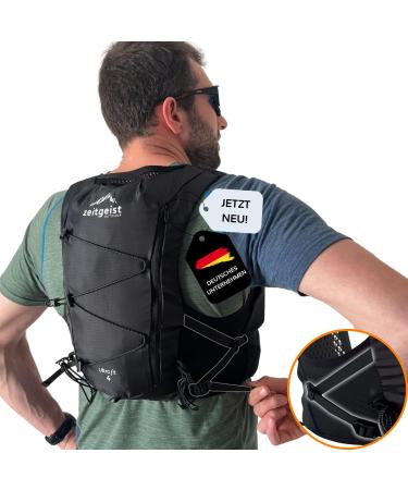 Zeitgeist Outdoor Running Vest for Men & Women - Ultra-Lightweight 4L Backpack | Breathable & Optimal Fit for Trail Running & Cycling | Black M-L - Buy Online on GoSupps.com