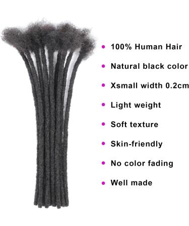 DaiMer 100% Human hair Dreadlocks Extensions for Black Women 12 inch Afro Kinky 10 Strands 0.4cm Real Hair Fashion Handmade Permanent Loc Extensions for Men Black Women (12 Inch 10 Locs) 12 inch 10 Locs 1B 0.4cm - Buy Online on GoSupps.com