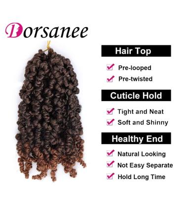Pre-twisted Spring Twist Crochet Hair Short Curly Braids 8 inch (Pack of 4) T30 - Synthetic Hair Extensions - Buy Online on GoSupps.com