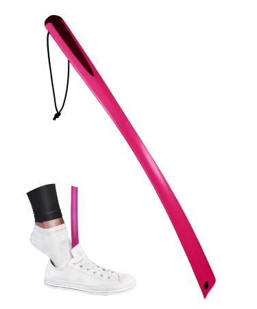 SHOESTIK 24 Pink Long Shoehorn with Innovative No Bending Assistive Technology Reinvented Shoe Horn with Magnetic Enhanced Device Lifts The Shoe Tongue for a No Reach Solution