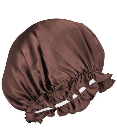 Moonsix Natural Silk Women's Sleep Bonnet for Hair Care - Brown - Buy Online on GoSupps.com