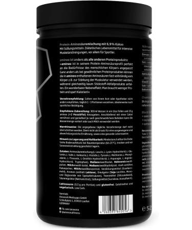Anovona Amineo Chocolate - Premium Amino Acid Complex with 8 Essential Aminos & Whey Protein | High Chemical Score 196 - 525g Can - International Shipping Available - Buy Online on GoSupps.com