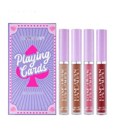 MIESCHER 4Pcs Matte Liquid Lipstick Set | Long Lasting, Waterproof, & Pigmented | Professional Colorful Cosmetics | Non-Stick Cup | Makeup Gift Sets for Girls & Women | Halloween Christmas (Set 05) - Buy Online on GoSupps.com