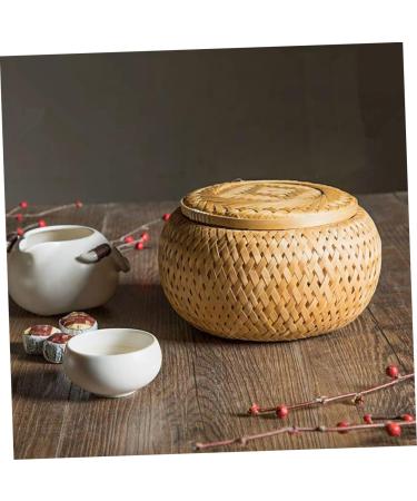 Cabilock Flower Tea Basket Containers for Food Tea House Basket Household Storage Rack Weaving 10X10X8CM As Shown - Buy Online on GoSupps.com