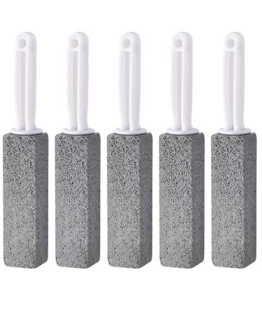 scosao Pummis Stone for Toilet with Handle Natural Pumice Rock for Cleaning Toilet Stone Cleaner Multi Function for Griddle Oven Grill Sinks Shower Stove BBQ Bathtub 5pcs
