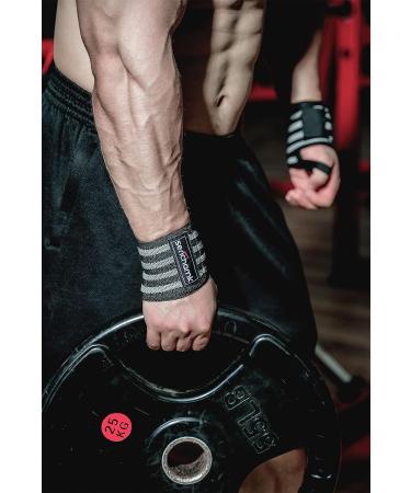 Serichamk Weight Lifting Wrist Wraps - Professional Grade with Thumb Loops for Men - Grey | Wrist Support to Avoid Injury | Set of 20 - Buy Online on GoSupps.com