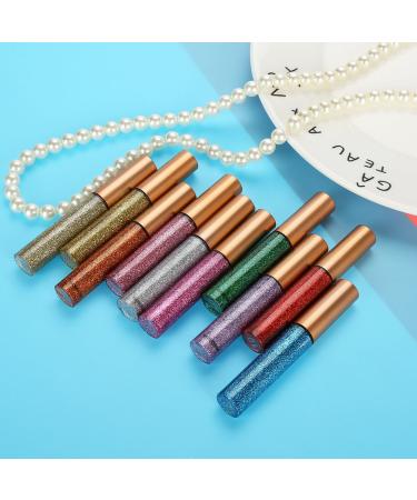 10 Colors Liquid Eyeliner Set - Waterproof Shiny Metallic & Glitter Makeup Kit for Wedding & Cosplay - Buy Online on GoSupps.com