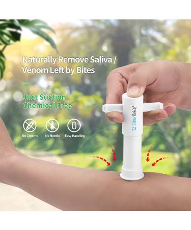 Memine EZ Bites Relief Suction Tool  3 Packs  Vacuum Venom Extractor  Itch Relief for Bee Sting  Remover for Saliva / Venom Left by Bites  Naturally Reduce Itch & Swell  Kid Friendly  White 3 Count-e White - Buy Online on GoSupps.com