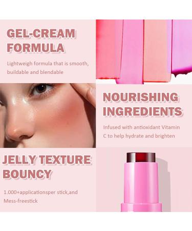 4 Colors Cooling Water Jelly Tint/Blush | Multi-Use Cheek & Lip Gloss | Long-Lasting Vivid Color - Chill (Poppy Pink Coral Berry Red - Buy Online on GoSupps.com