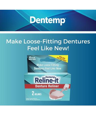 Dentemp Denture Reline Kit - Advanced Formula for Tightening Dentures | 1 Pack (2 Relines) | Refit Upper & Lower Dentures - Buy Online on GoSupps.com