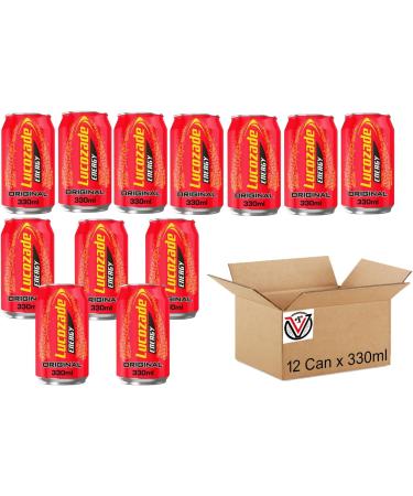 Lucozadee Energy Drink Original Can 12 x 330ml | VIMIX - Buy Online on GoSupps.com