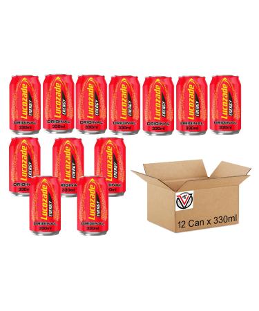 Lucozadee Energy Drink Original Can 12 x 330ml | VIMIX - Buy Online on GoSupps.com