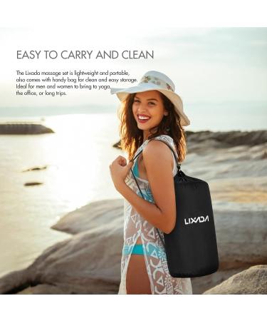 LIXADA Acupressure Set - Acupressure Mat & Pillow with Massage Balls | Neck & Head Pain Relief | Gray & White | International Shipping - Buy Online on GoSupps.com